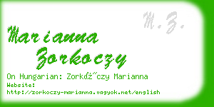 marianna zorkoczy business card